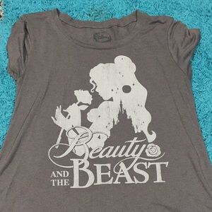 A grey beauty and the beast Disney brand shirt